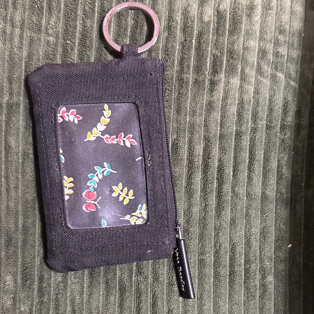 Vera Bradley Black Multicolor Floral ID Case
